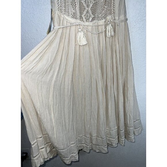BOG Collective Lavanda Dress Bohemian Boho Crochet Cream Color NWTS $184 X - Picture 8 of 9